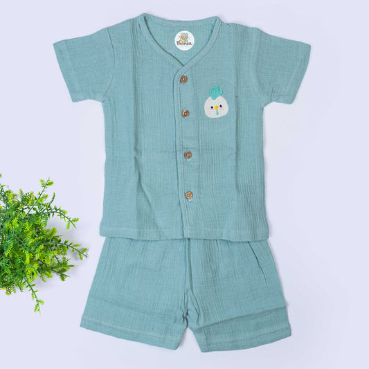 Crinkled Muslin Co Ord Set (9-12 months)