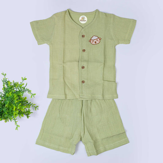 Crinkled Muslin Co Ord Set (12-18 months)