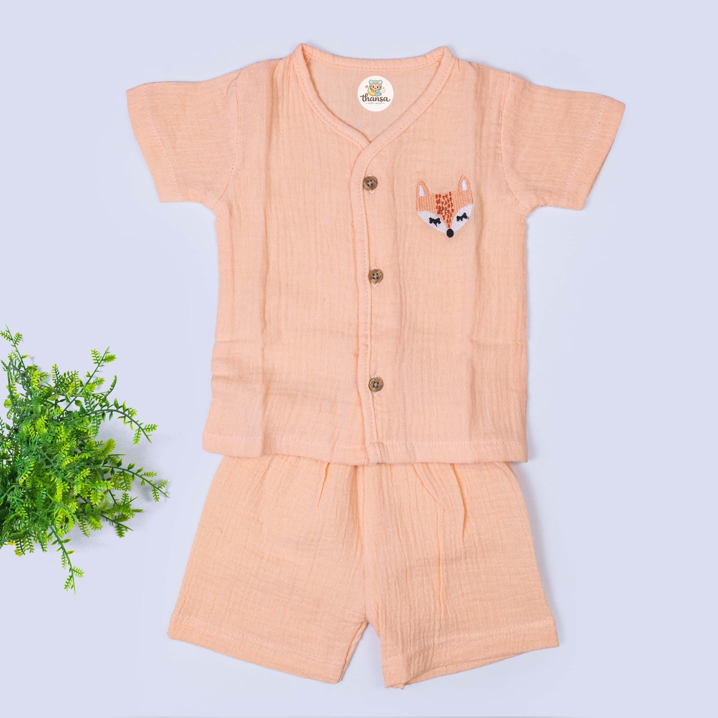 Crinkled Muslin Co Ord Set (3-6 months)