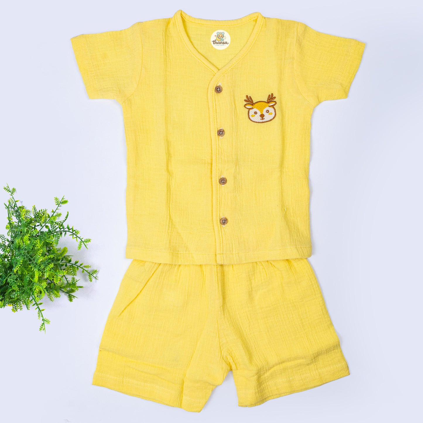 Crinkled Muslin Co Ord Set (9-12 months)