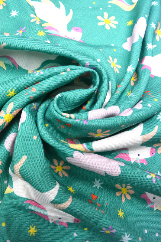 Unicorn Green Bamboo Bedsheets for Kids & Babies