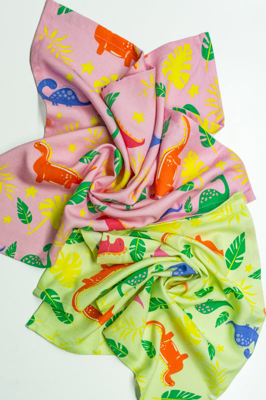 Dino Bamboo Hand Towels 2pc Pack