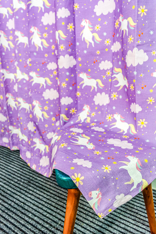 Unicorn Printed Curtains for kids & Babies Room