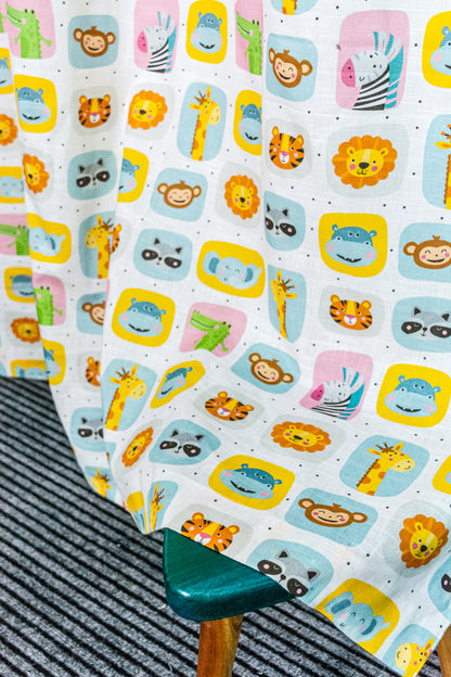 Little Jungle Friends Printed Curtains for kids & Babies Room