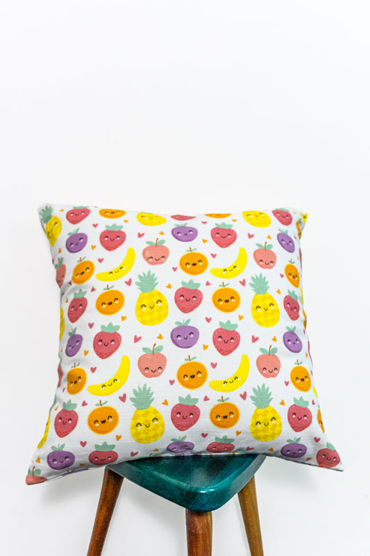 Little Fruit Friends Printed Cushion Cover for kids & Babies Room