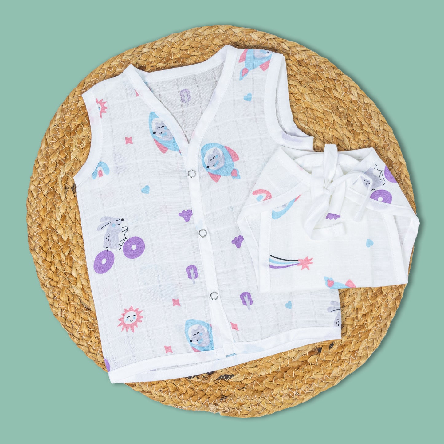 Rocket Organic Muslin jablas Nappy set