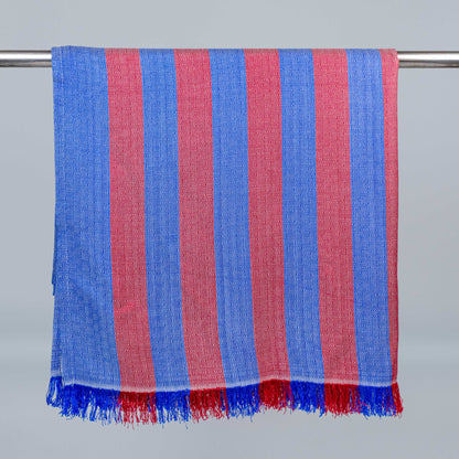 Blue Maroon Diamond Bamboo Bath Towel 90x160cm (Large)
