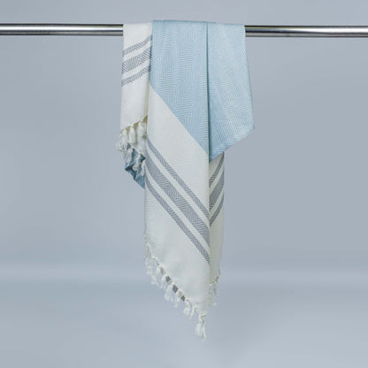 Sky Blue Bamboo Bath Towel 75x150cm (Silky Soft)