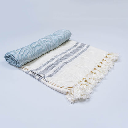 Sky Blue Bamboo Bath Towel 75x150cm (Silky Soft)