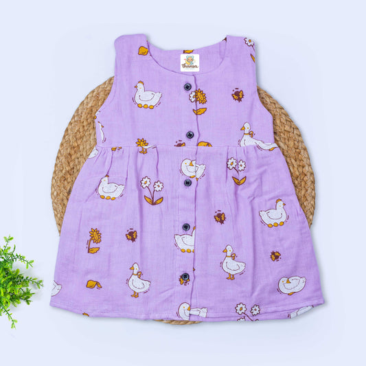 Muslin Sleeveless Frock (3-6 months)