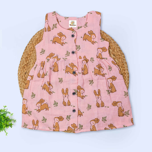 Muslin Sleeveless Frock (12-18 months)
