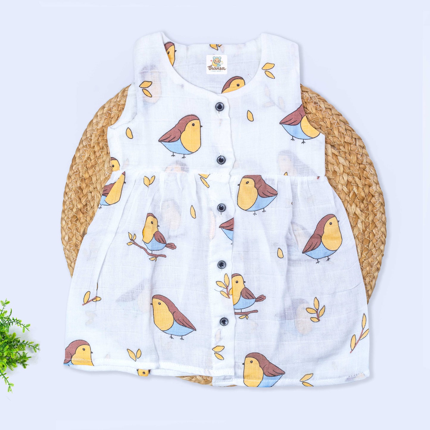 Muslin Sleeveless Frock (12-18 months)