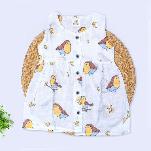 Muslin Sleeveless Frock (3-6 months)
