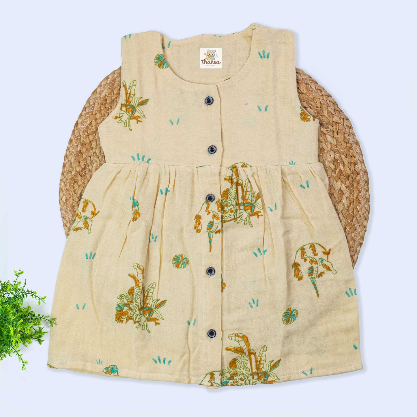 Muslin Sleeveless Frock (6-9 months)