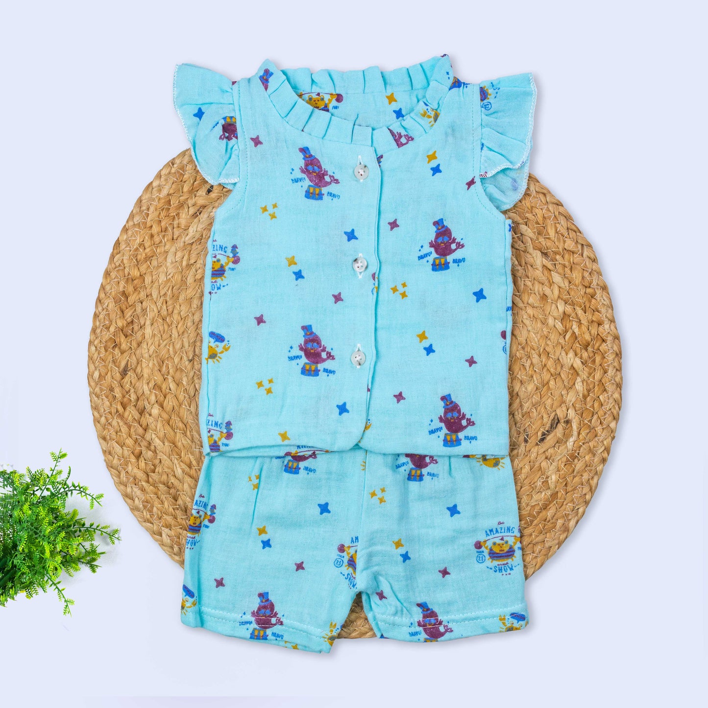 Girls Muslin Co-Ord Set (0-3 months)