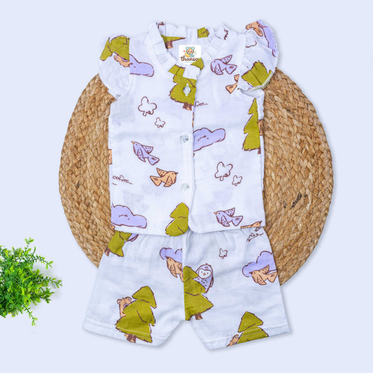Girls Muslin Co-Ord Set (0-3 months)