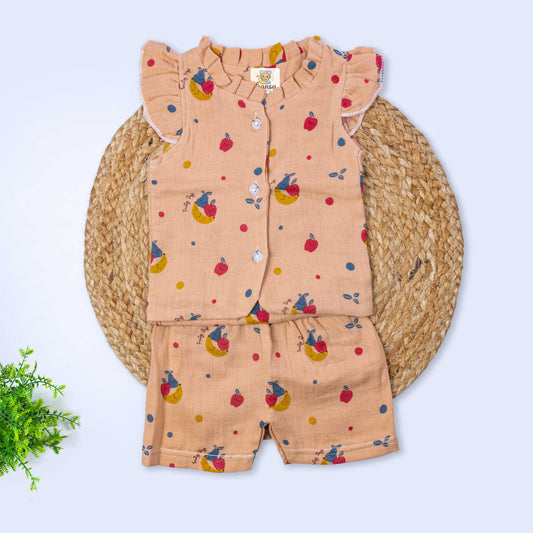Girls Muslin Co-Ord Set (0-3 months)