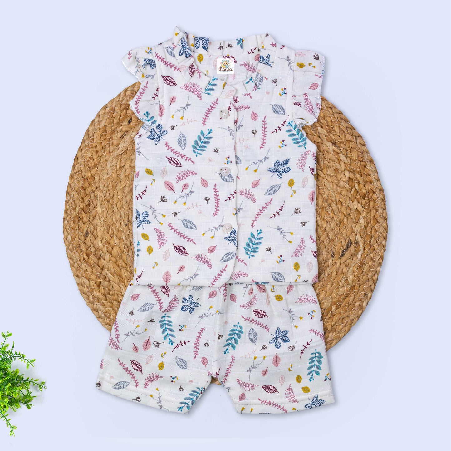 Girls Muslin Co-Ord Set (0-3 months)