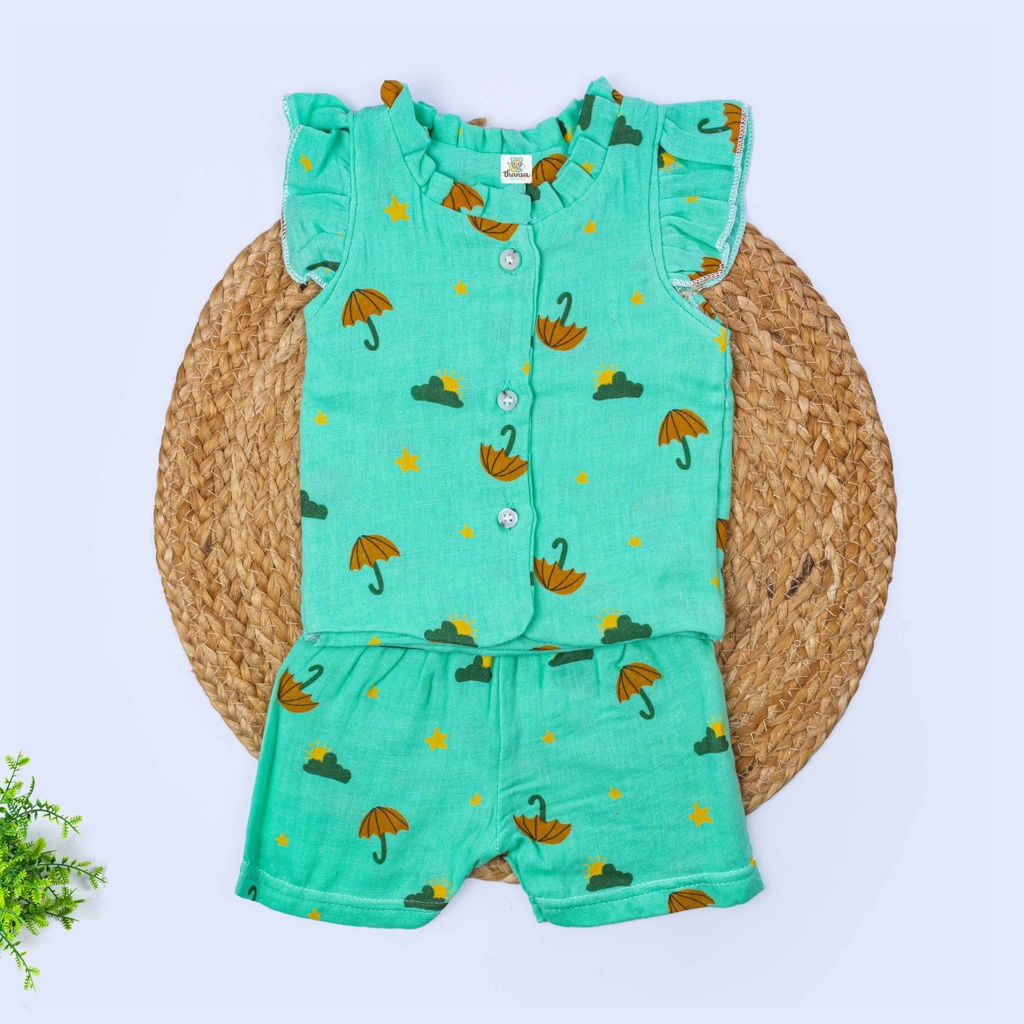 Girls Muslin Co-Ord Set (0-3 months)