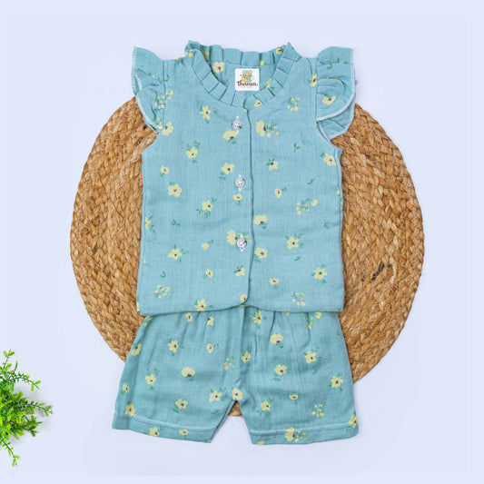 Girls Muslin Co-Ord Set (0-3 months)