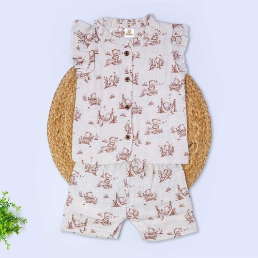 Girls Muslin Co-Ord Set (6-9 months)