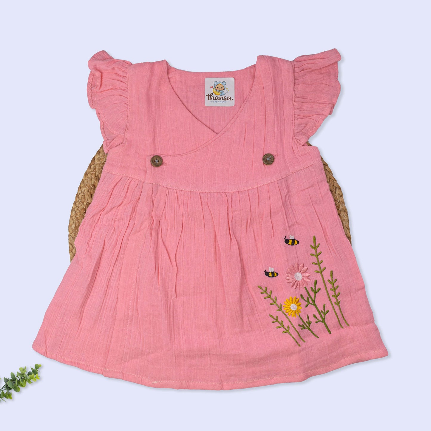 Crinkled Muslin Frock (3-6 months)