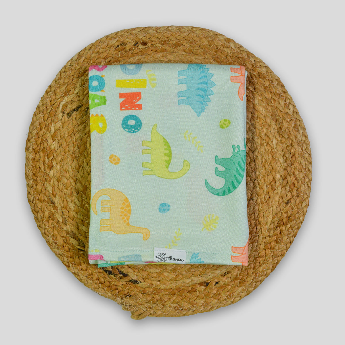 Dino Roar Bamboo Bedsheet for Kids (100x150 cm) – Ultra Soft, Breathable, Antibacterial & Skin-Friendly