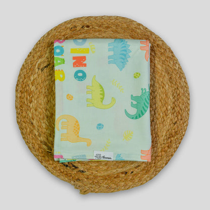 Dino Roar Bamboo Bedsheet for Kids (100x150 cm) – Ultra Soft, Breathable, Antibacterial & Skin-Friendly