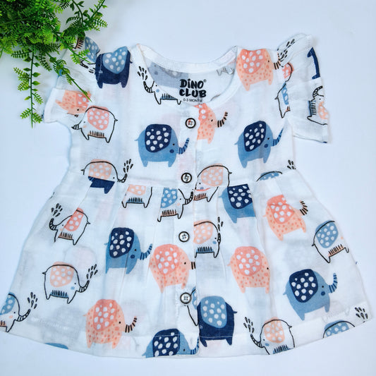 Muslin Girls Frock (0-3 months)