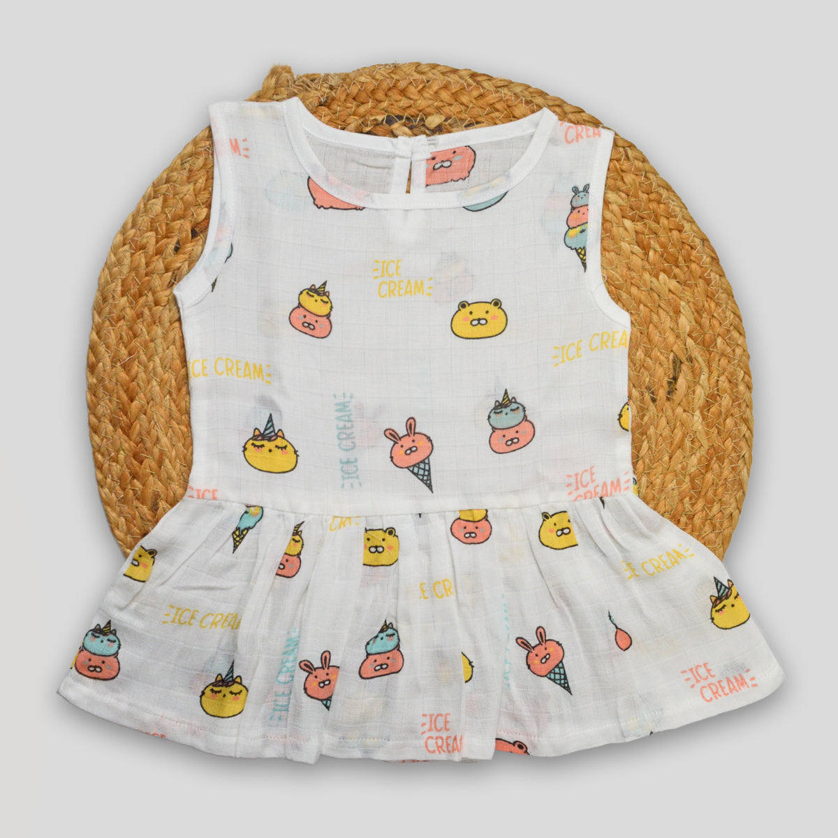 Ice Cone Cotton Muslin Frock (3-6 months)