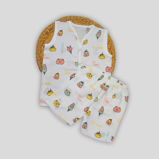 Ice Cone Muslin Co-Ord Set (18-24 months)