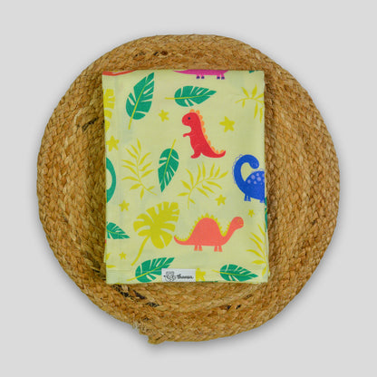 Jungle Dino Bamboo Bedsheet for Kids (100x150 cm) – Ultra Soft, Breathable, Antibacterial & Skin-Friendly