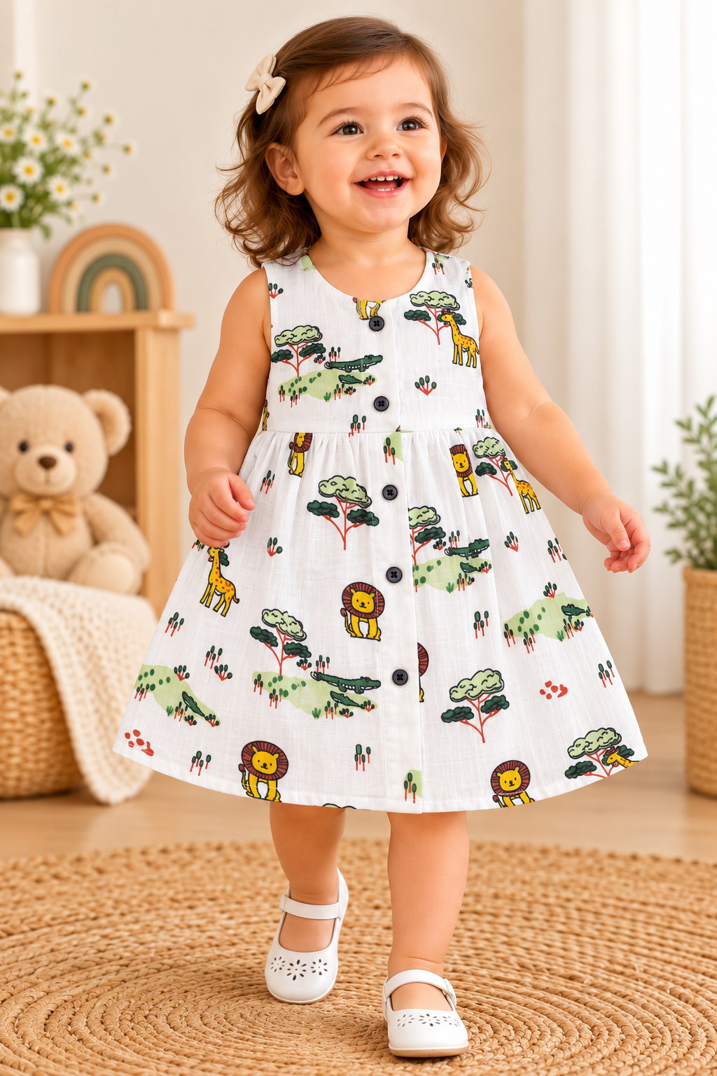 Sleeveless Muslin Frock