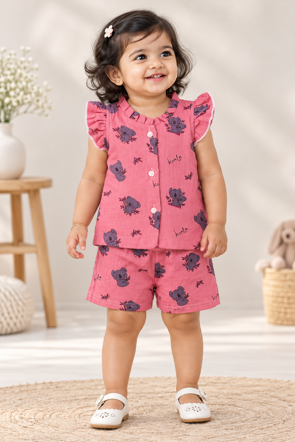 Girl Baby Muslin Co-Ord Set - Double Layer
