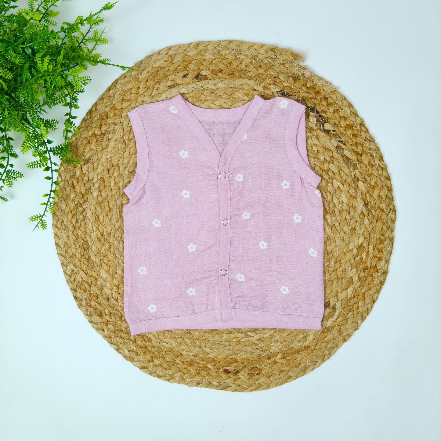 Lilac Cotton Muslin Jabla (3-6 months)