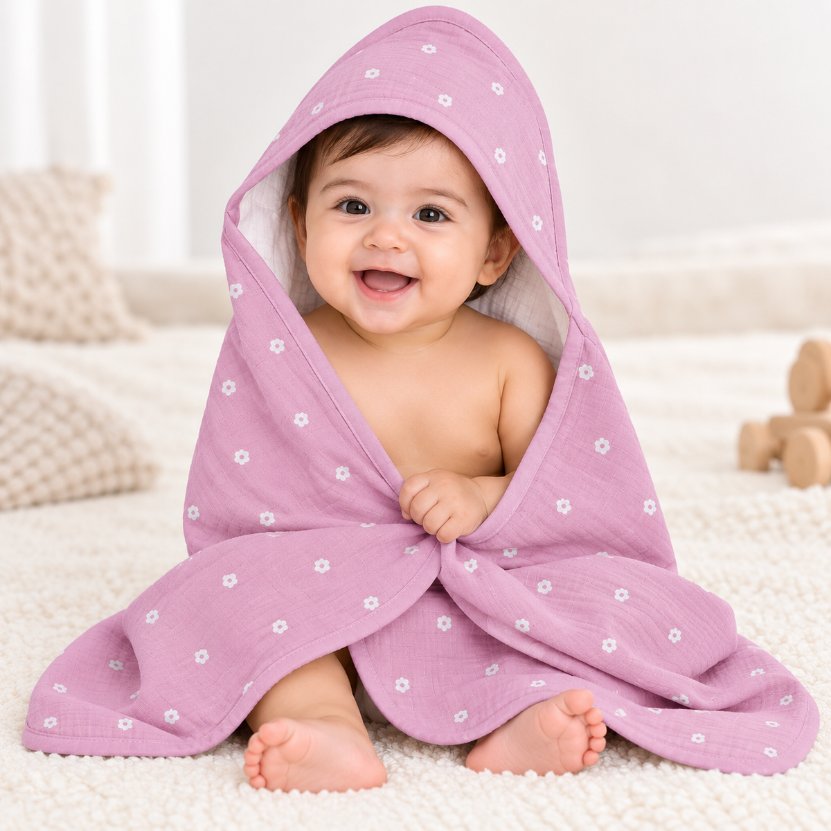 Muslin Baby Hooded Cap Towel