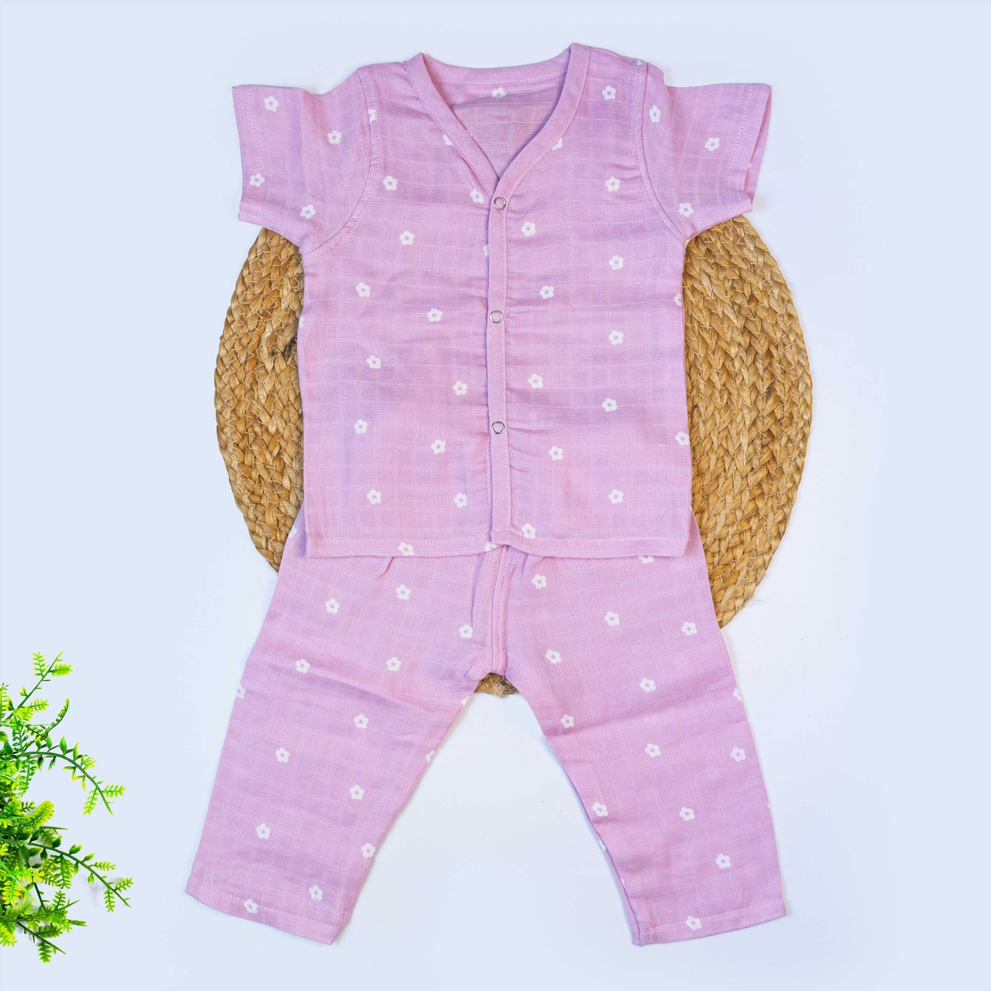 Muslin Night Suit (0-3 months)