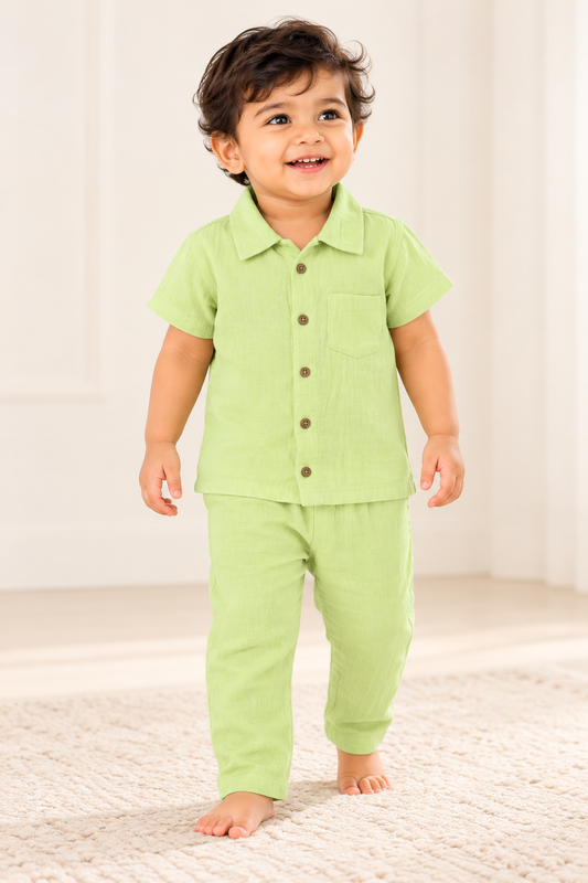Unisex Muslin Shirt & Full Pant Co-Ord Set