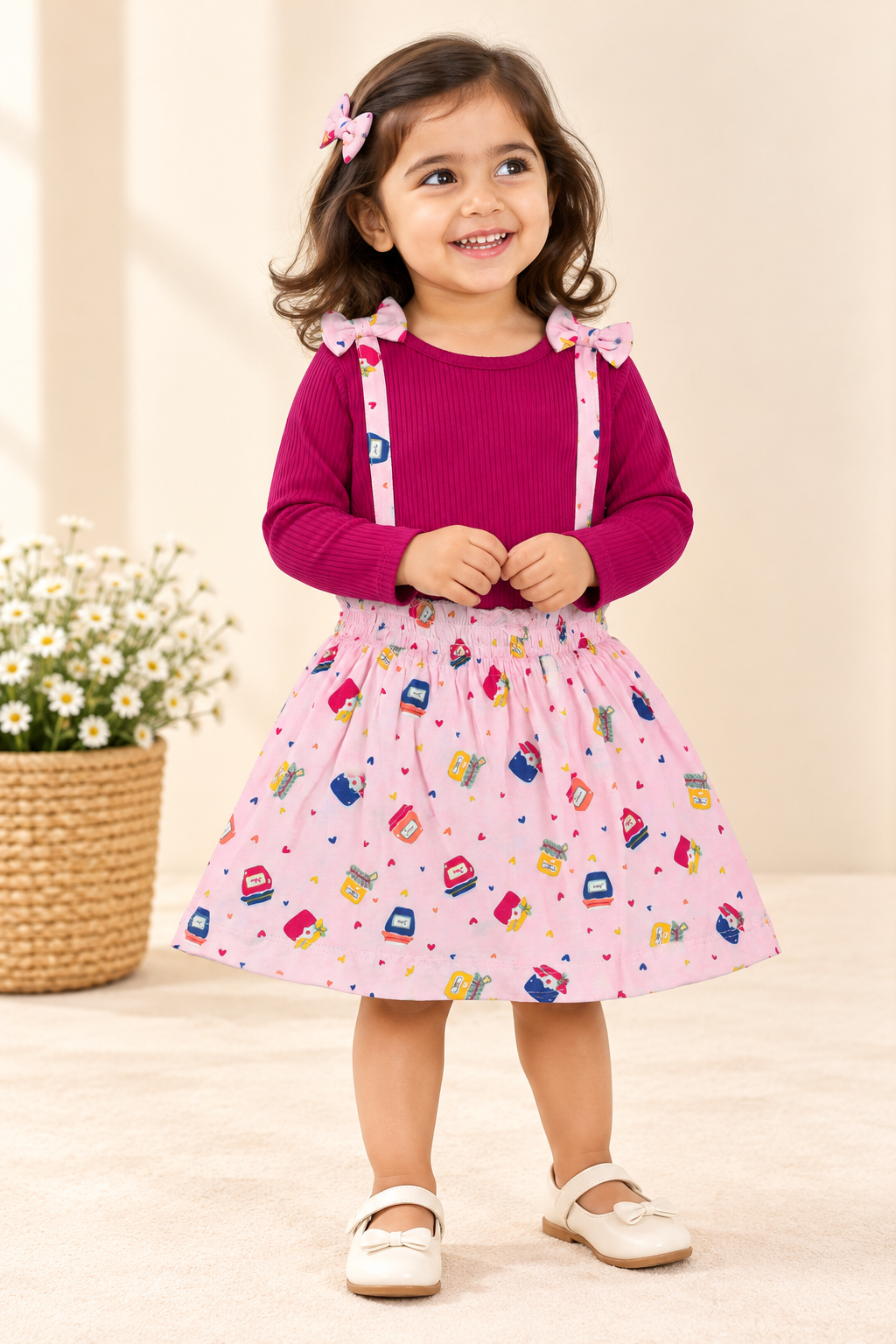 Girls Full Sleeve Ribbed Frock