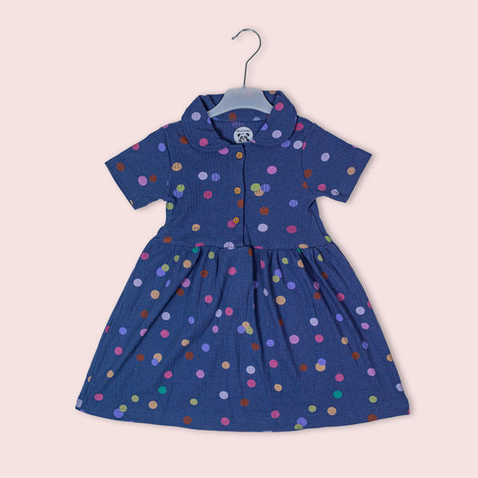 Midnight Dot Printed Frock (5-6 years)