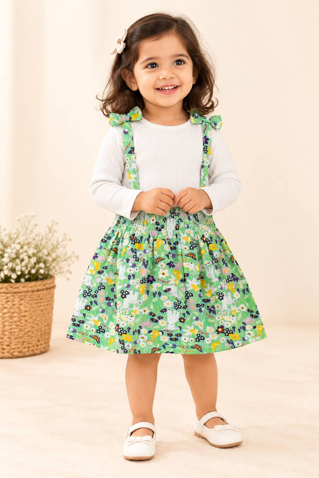 Girls Full Sleeve Ribbed Frock