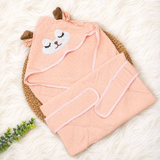 Muslin Hooded Towel with Belt ( 80x80cm )