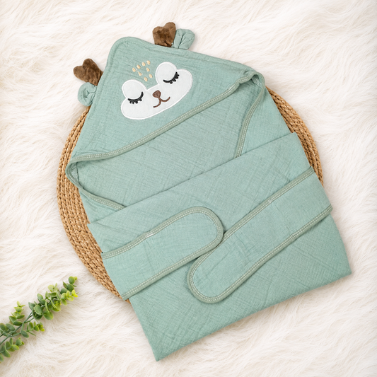 Muslin Hooded Towel with Belt ( 80x80cm )