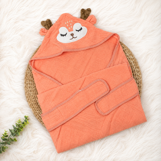 Muslin Hooded Towel with Belt ( 80x80cm )