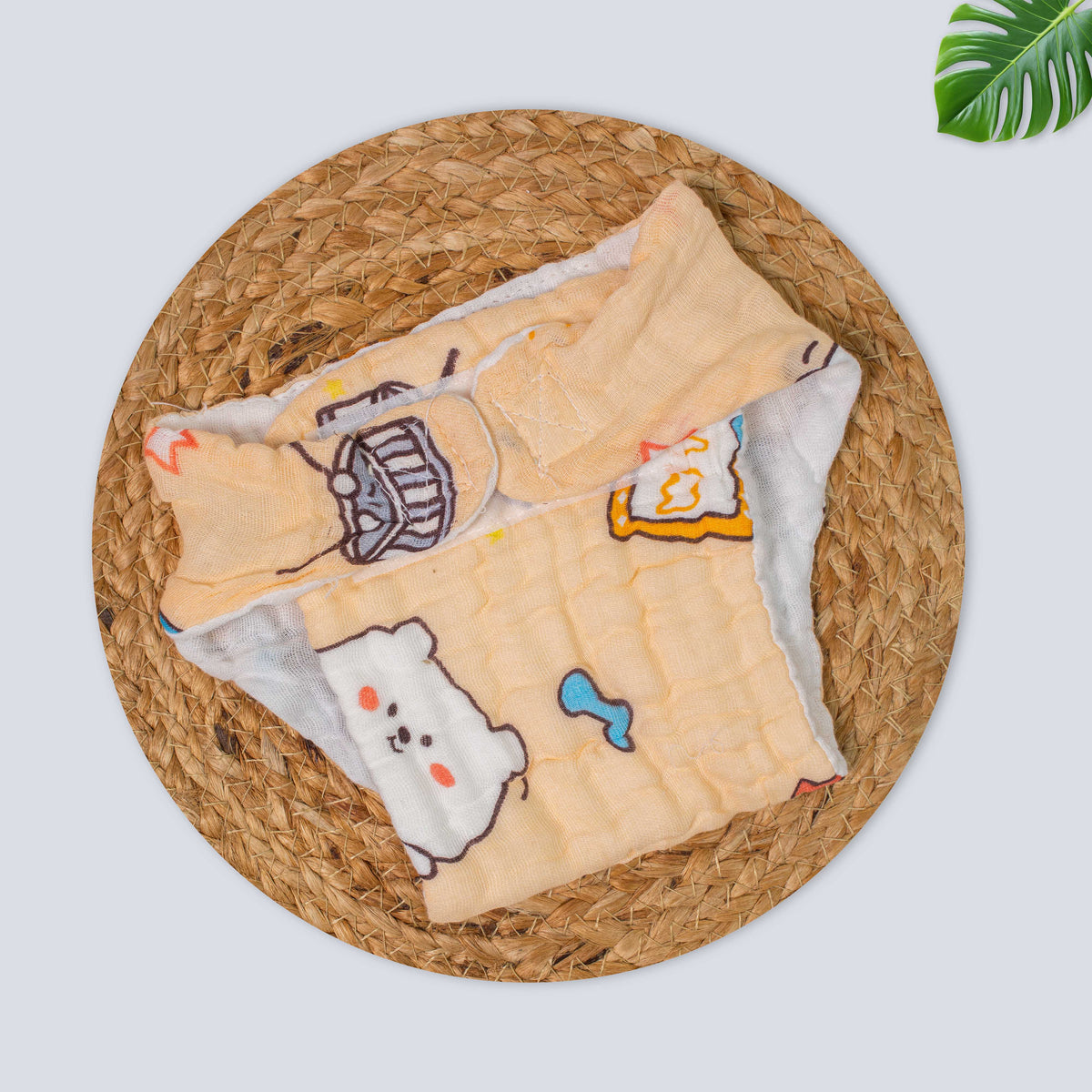 Printed Muslin Baby Nappy with Velcro – Soft & Breathable