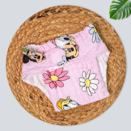 Printed Muslin Baby Nappy with Velcro – Soft & Breathable