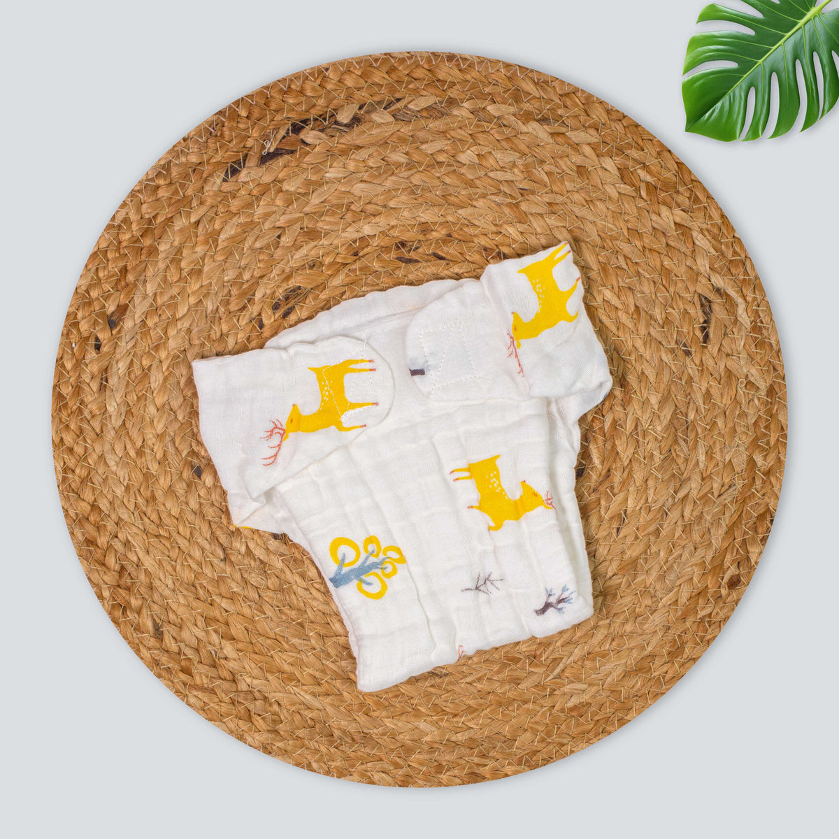 Muslin Baby Nappy with Velcro – Soft & Breathable