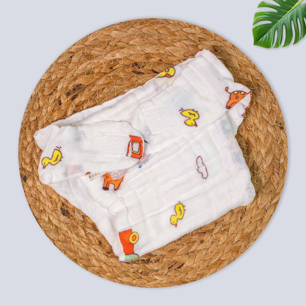 Muslin Baby Nappy with Velcro – Soft & Breathable
