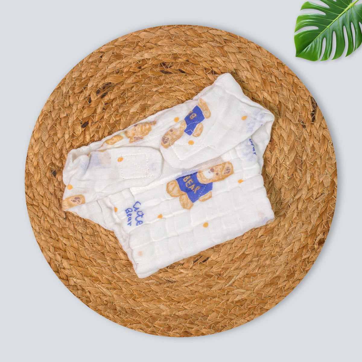 Muslin Baby Nappy with Velcro – Soft & Breathable