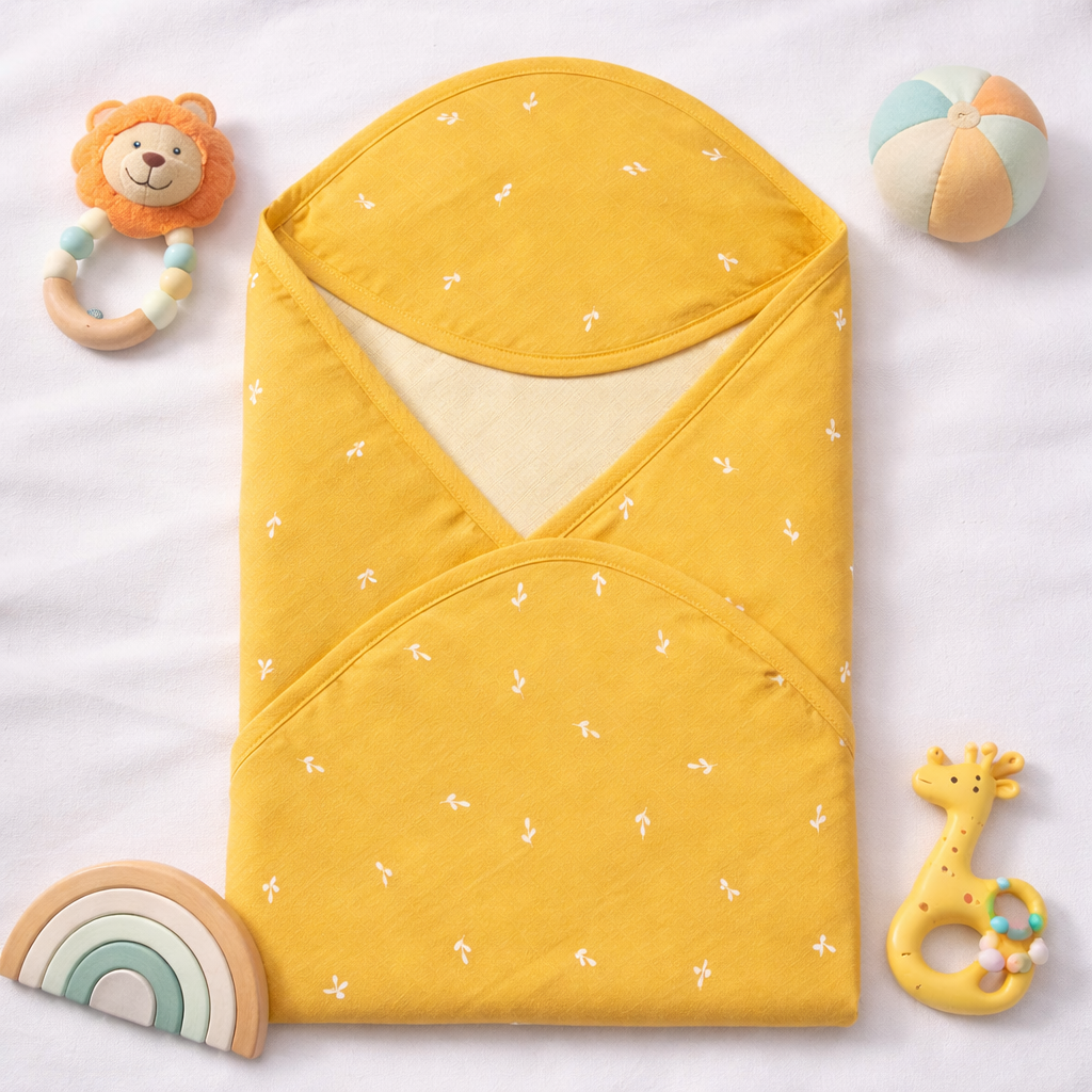 Organic Cotton Muslin Hooded Towel 75x75cm